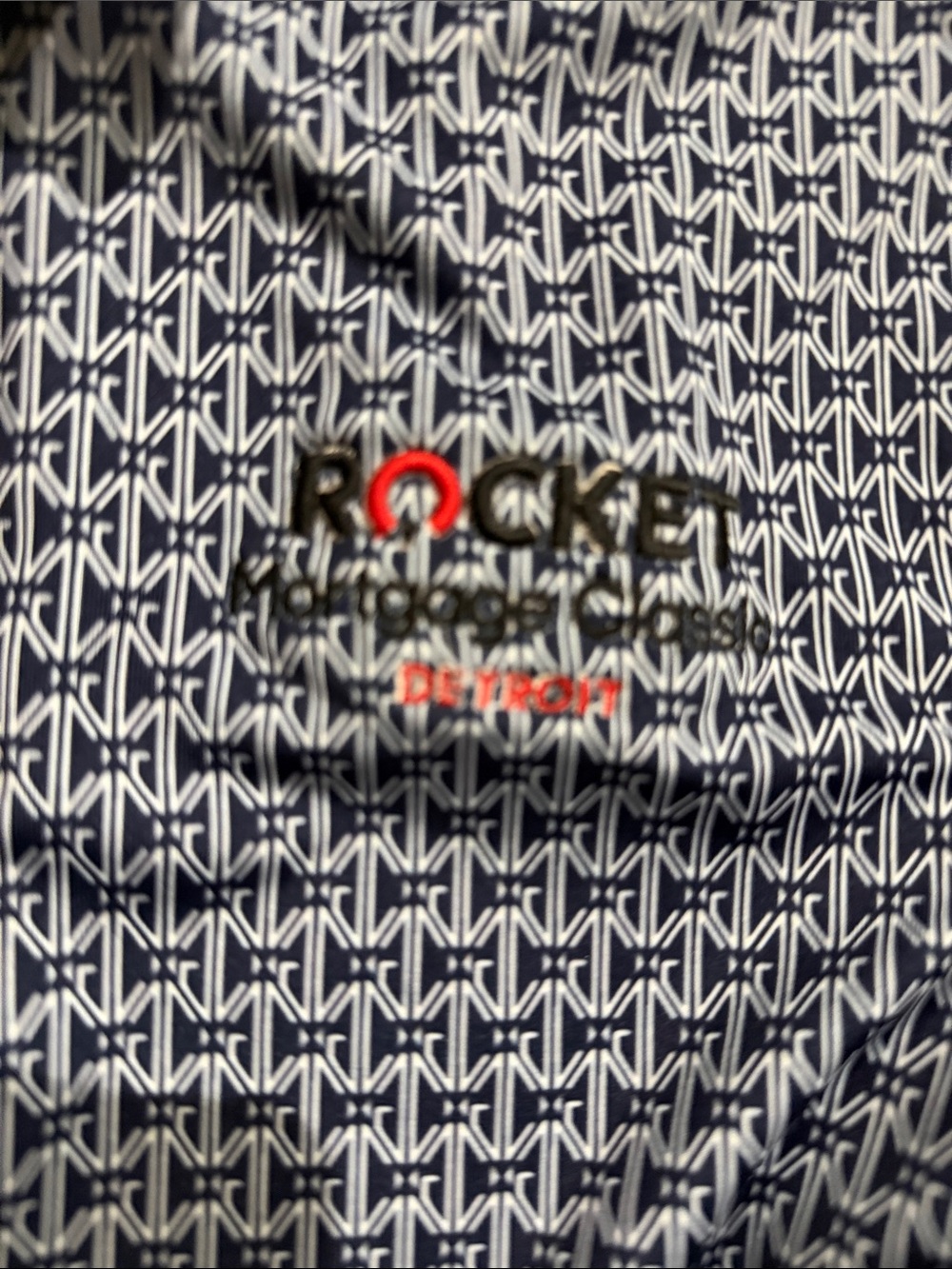 Greyson Rocket Mortgage Detroit Navy Patterned Polo Golf Shirt - Picture 4 of 4
